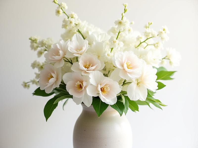 故人の好きな淡いピンク色の花を取り入れた、パーソナルなアレンジメント