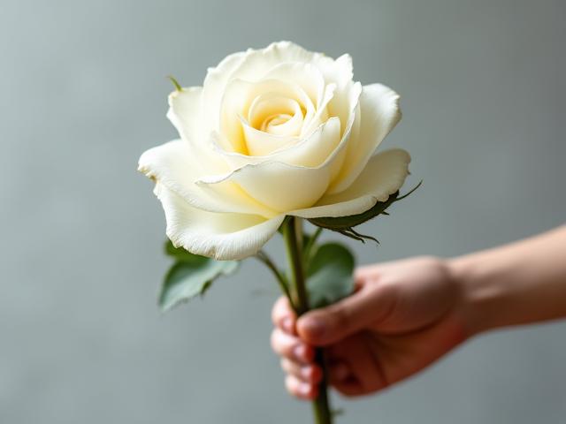 祭壇に捧げるための一輪の白いバラ