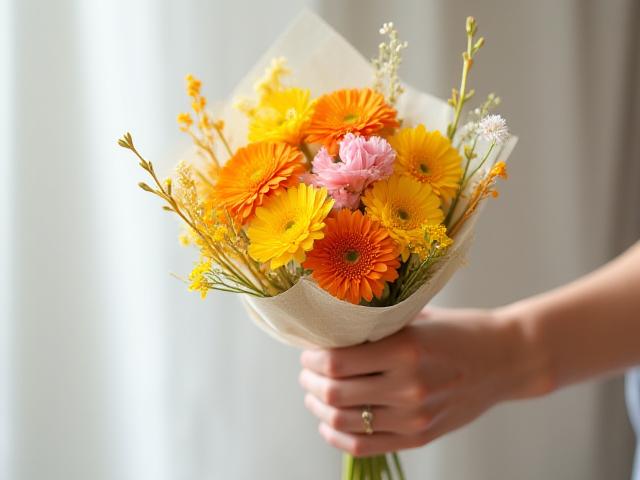 鮮やかなミニブーケ