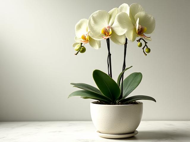 シンビジウムの鉢植え